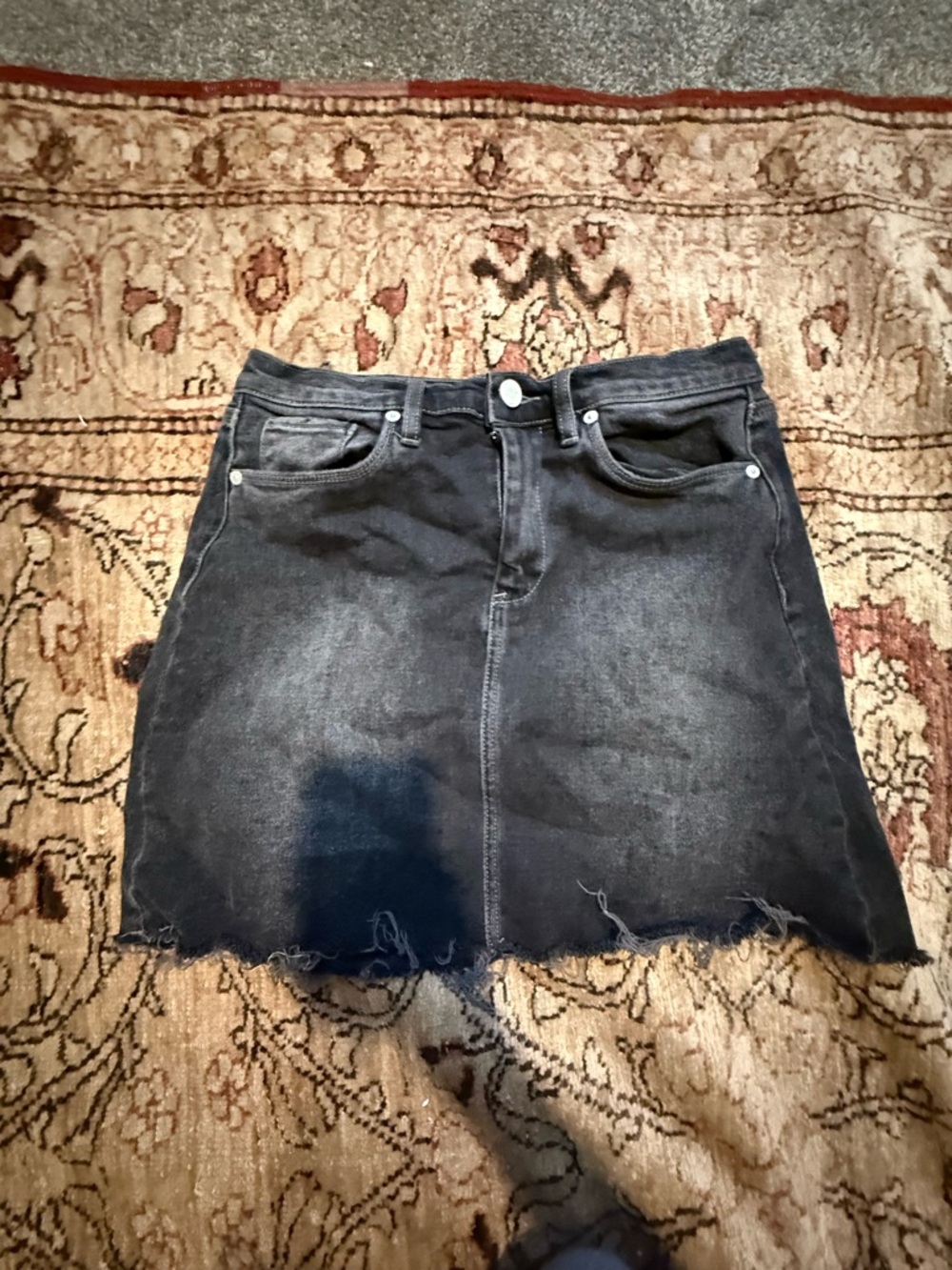 Blanknyc Classic Black Denim Mini Skirt - Raw Hem